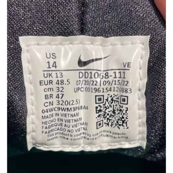 Nike Air‎ Huarache "Miami Hurricanes" Men's Sneakers Size 14 - Picture 5 of 6